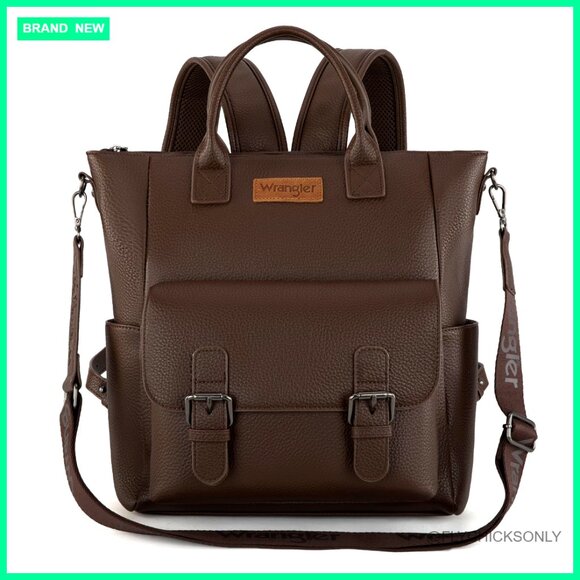 Convertible Backpack Purse Medium Size Faux Leather Travel Work Bag main image 6